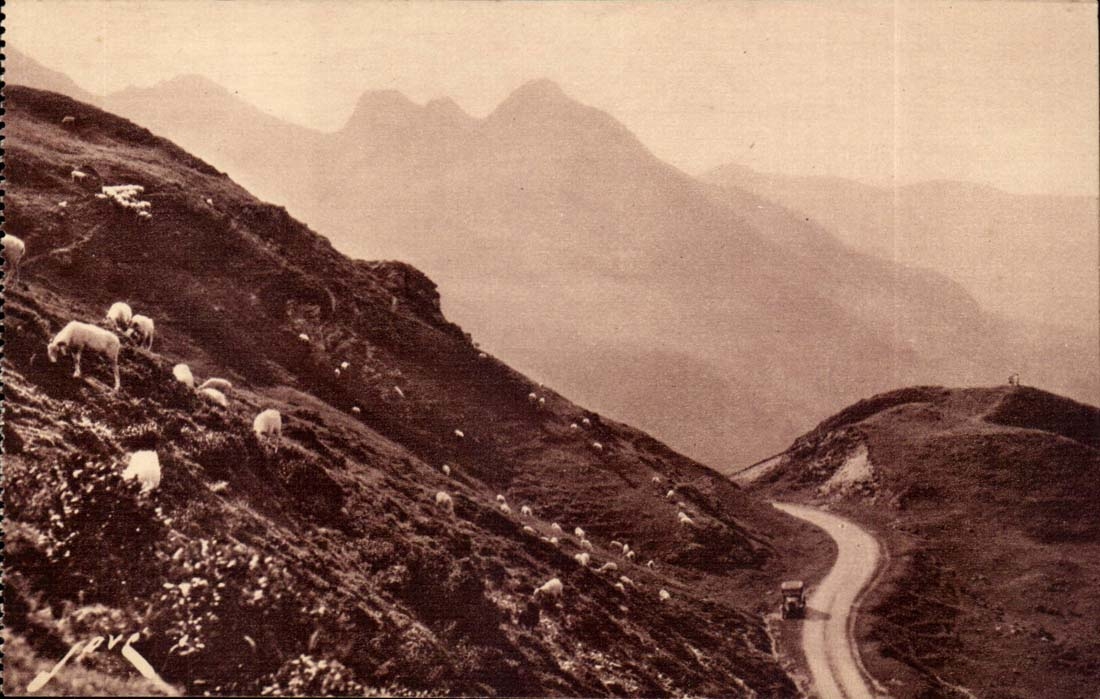 CPA Route thermale d'aubisque Un Belvedere sur la route