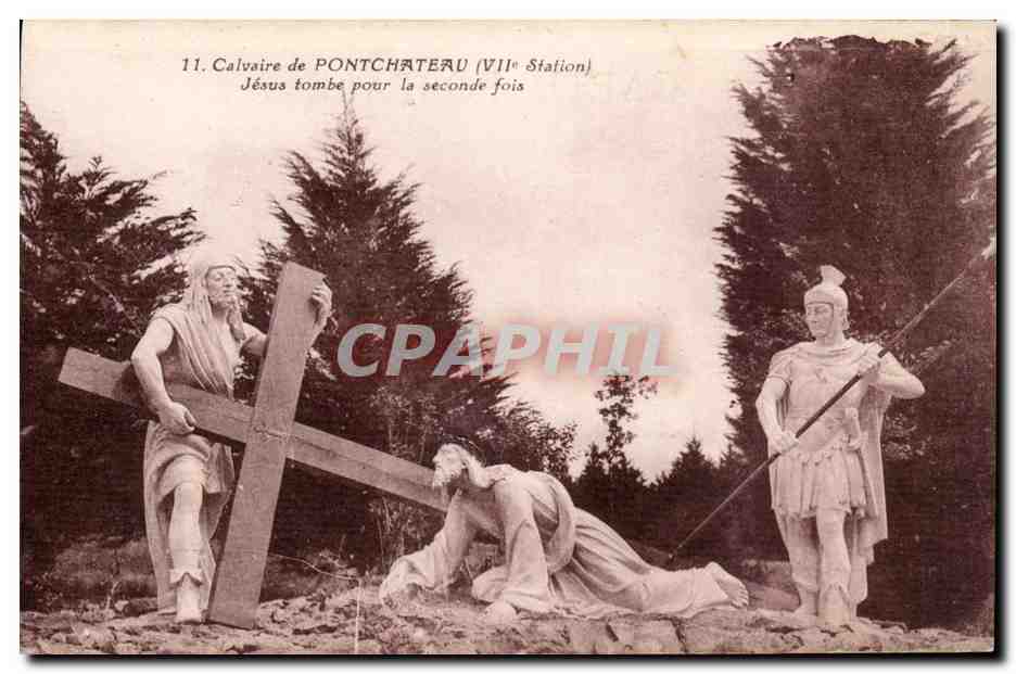 CPA Calvaire de Pontchateau Jesus tombe pour la seconde fois