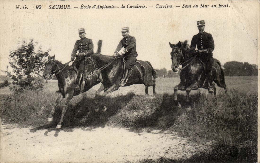 Saumur — École d'Application de Cavalerie — Carrière — Saut du Mur au Breil.