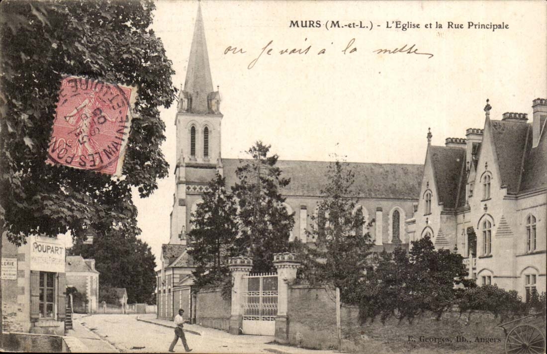 Murs CPA l'eglise et la rue principale