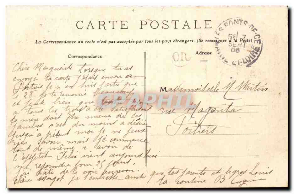 Murs CPA l'eglise et la rue principale — Rückseite