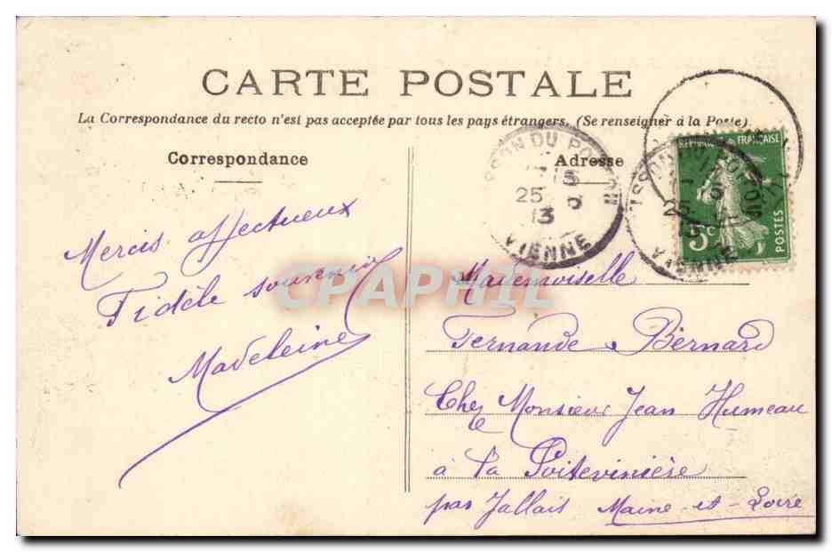 La Bohalle CPA La levee de la Loire — Rückseite