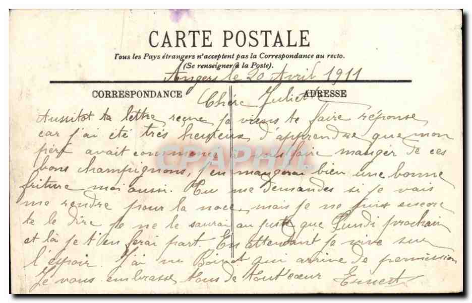 Angers CPA Tour de la haute chaine et le Maine — Rückseite