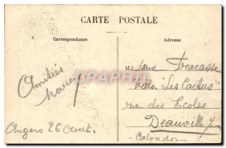 CPA Folklore Costume Angers La coiffe angevine TOP  — Verso