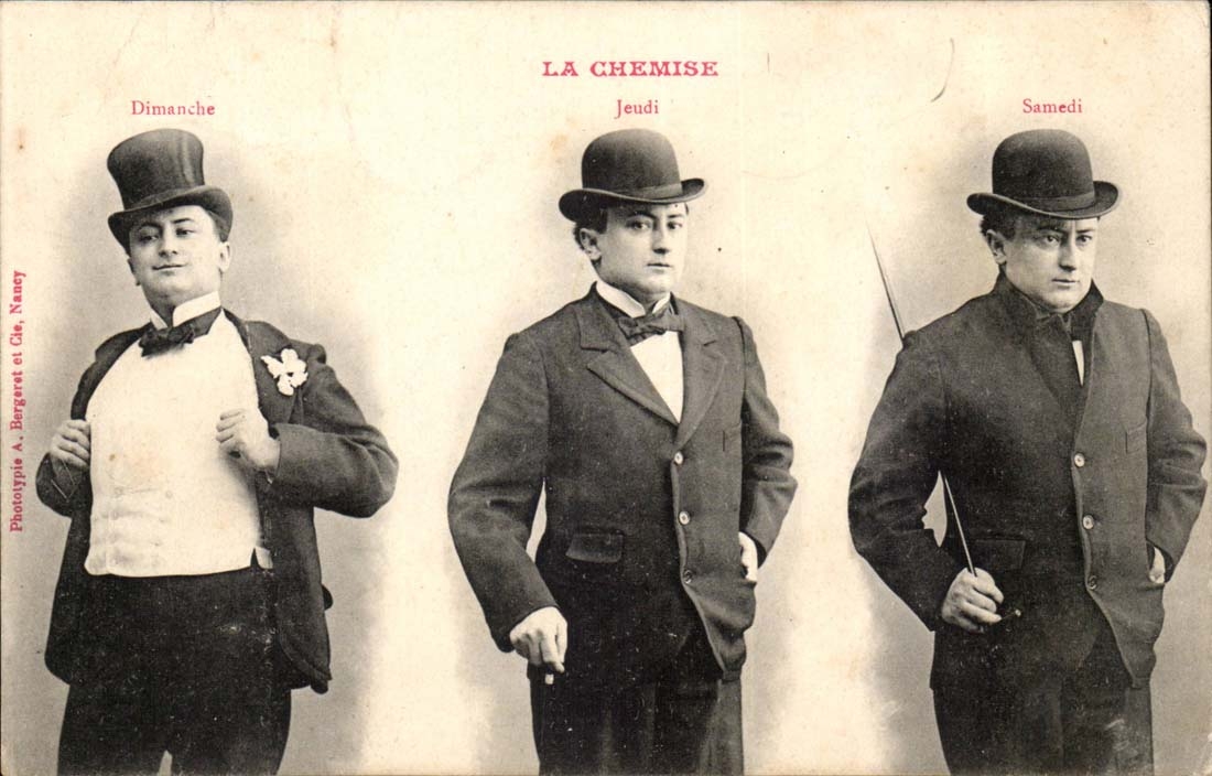 Fantaisie - Homme - La Chemise - Humour - Spic and span on Sunday - CPA 