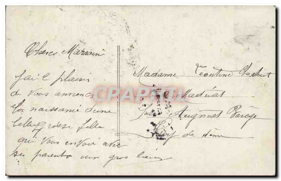 Fantaisie - bebe - Charlotte - avion - 1911 - CPA  — Rückseite