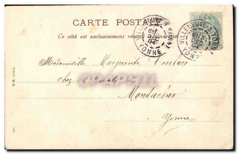 Vogel auf Tanne — Januar 31 Tage, 1. Tag, Frohe Neujahr — Verlag nicht sichtbar — Rückseite