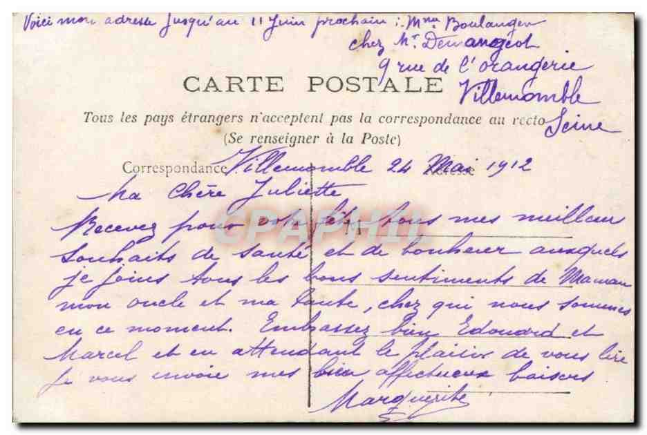 Fantaisie - Bonne Fete - Pensee - pansies CPA  — Rückseite