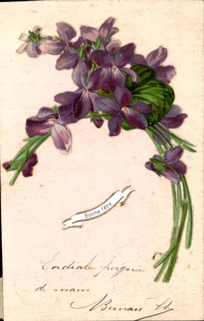 Fantaisie - Fleurs - Pensee - Bonne Fete - pretty pansies - CPA 