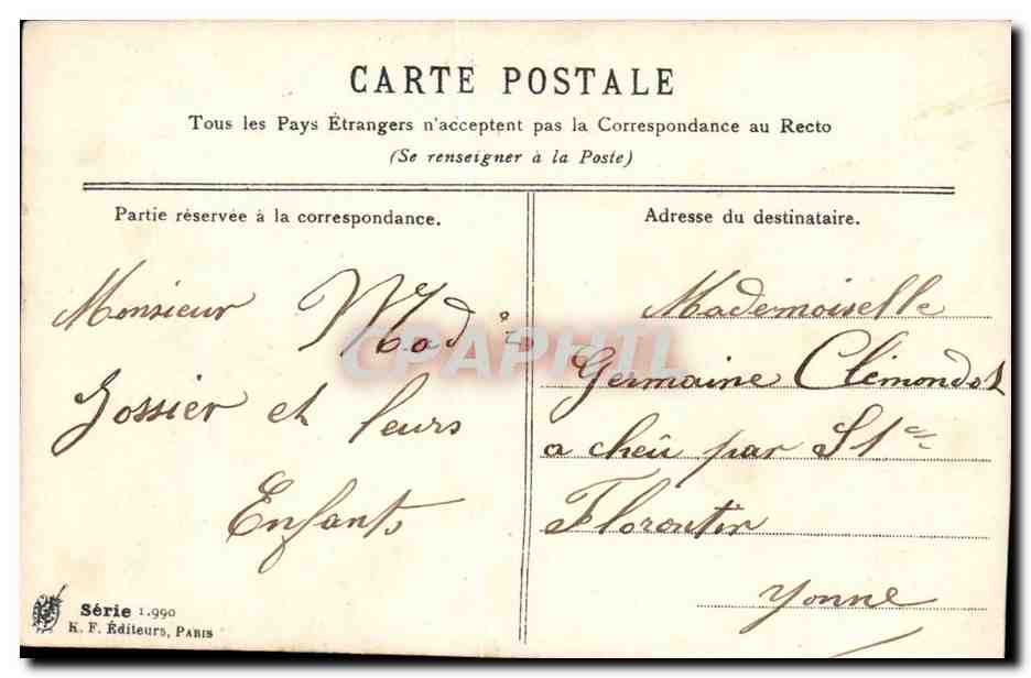 Fantaisie - Fleurs - Coquelicot - Bluet Bonne et Heureuse Fete - CPA  — Verso
