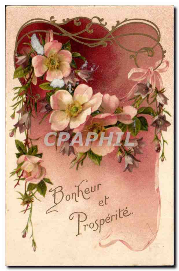 Fleurs et ruban — Bonheur et Prospérité — Série 3.465