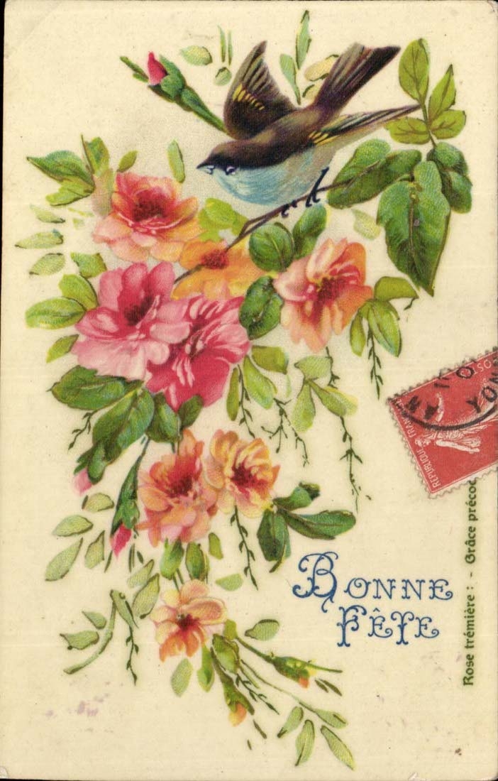Fantaisie - Fleurs - Bonne Fete - CPA 