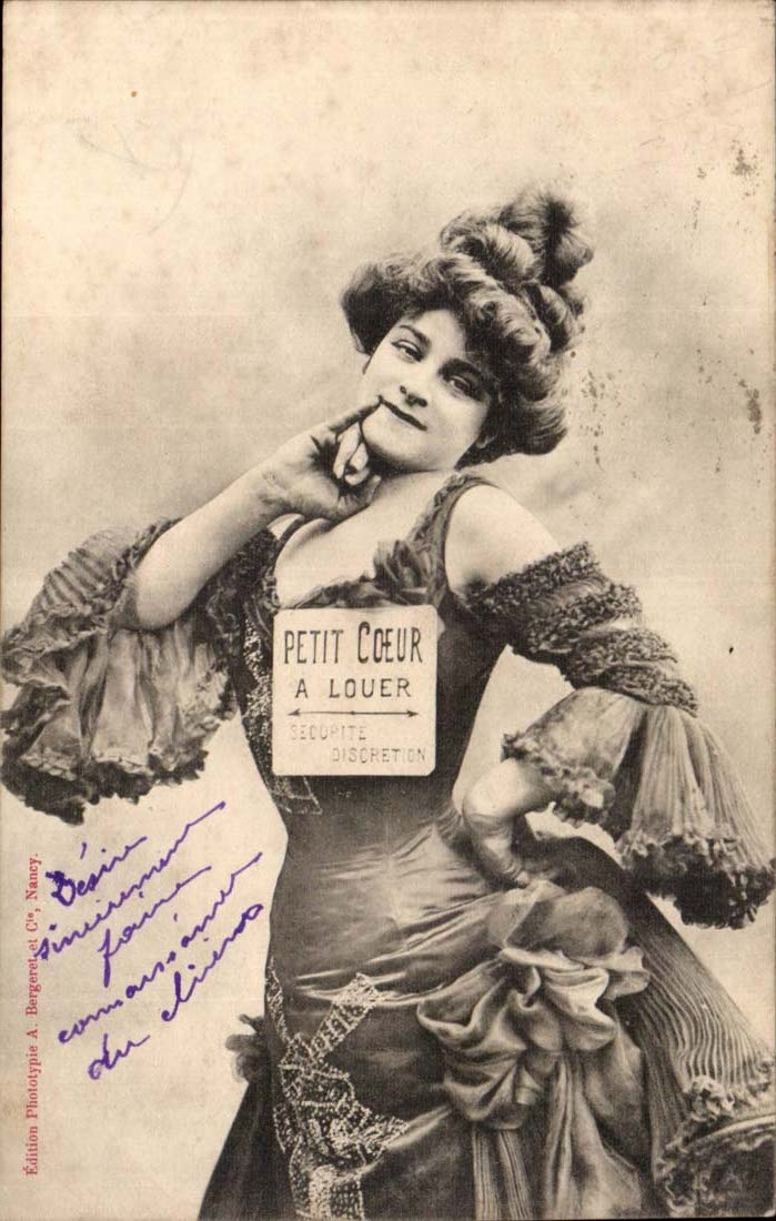 Petit Coeur à louer — Sécurité discrétion — Édition Phototypie A. Bergeret, Nancy