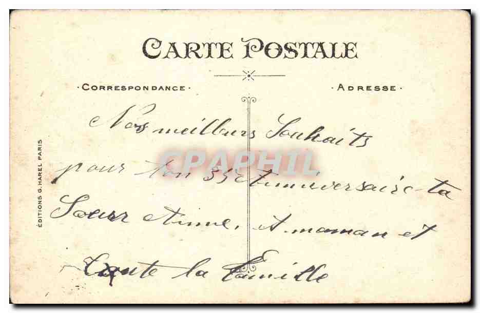 CPA FAntaisie Heureux anniversaire Fleurs L'amitie n'a qu'un mot toujours ! (moulin mill) — Rückseite