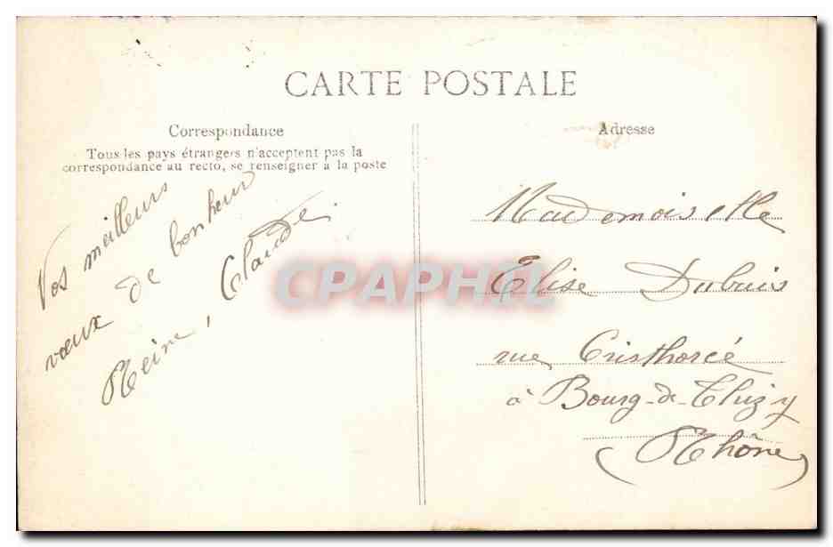 CPA FAntaisie Bonne annee Femme — Rückseite