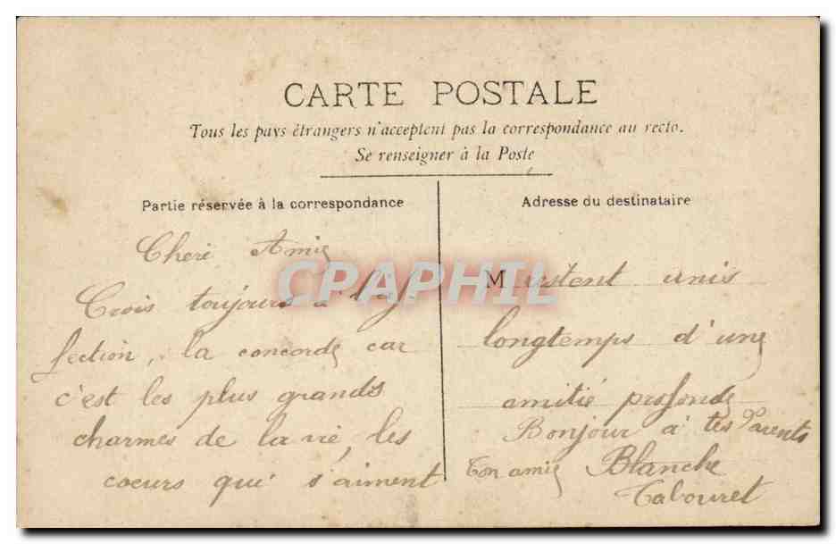 CPA FAntaisie A bientot femme — Rückseite