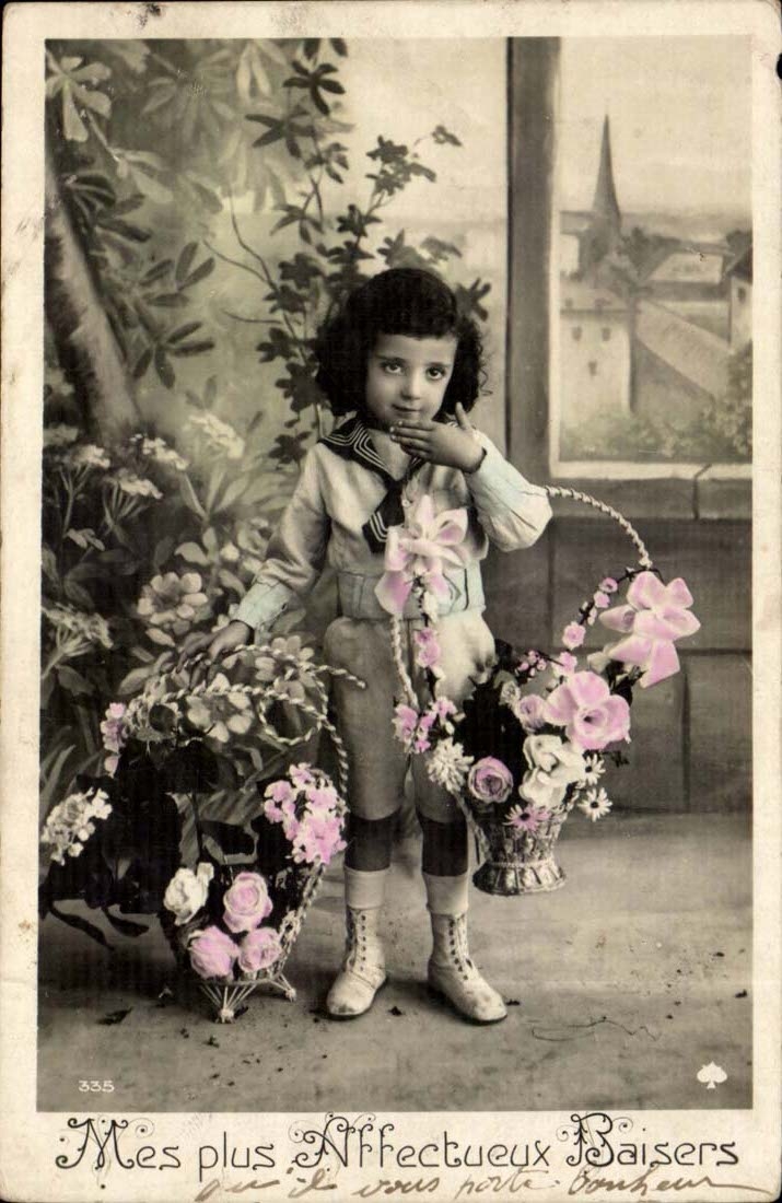 CPA FAntaisie Mes plus affectueux baisers (enfant)