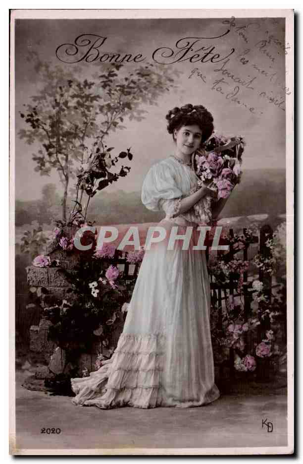CPA fantaisie Femme Bonne Fete