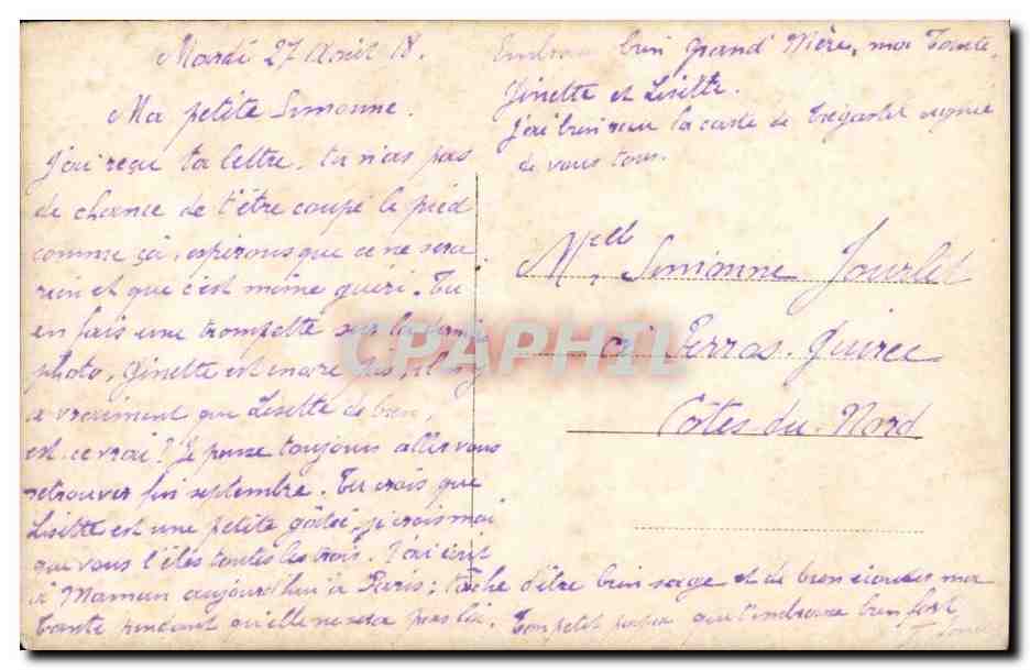 CPA fantaisie Enfant — Rückseite