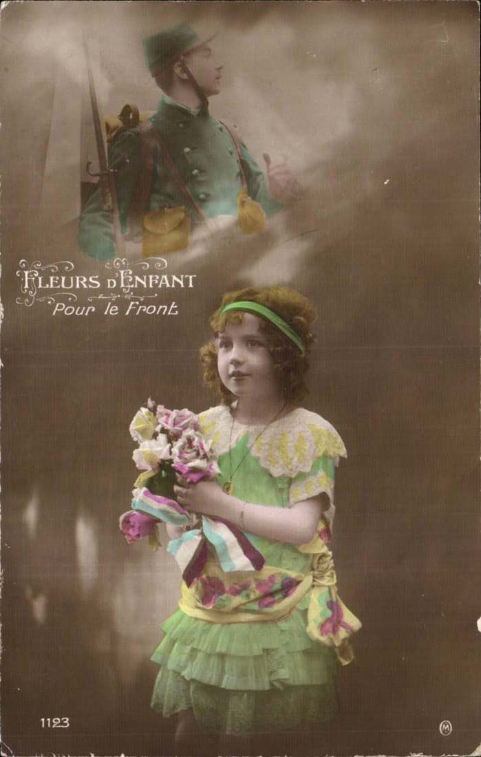CPA fantaisie Fleurs d'enfant pour le front