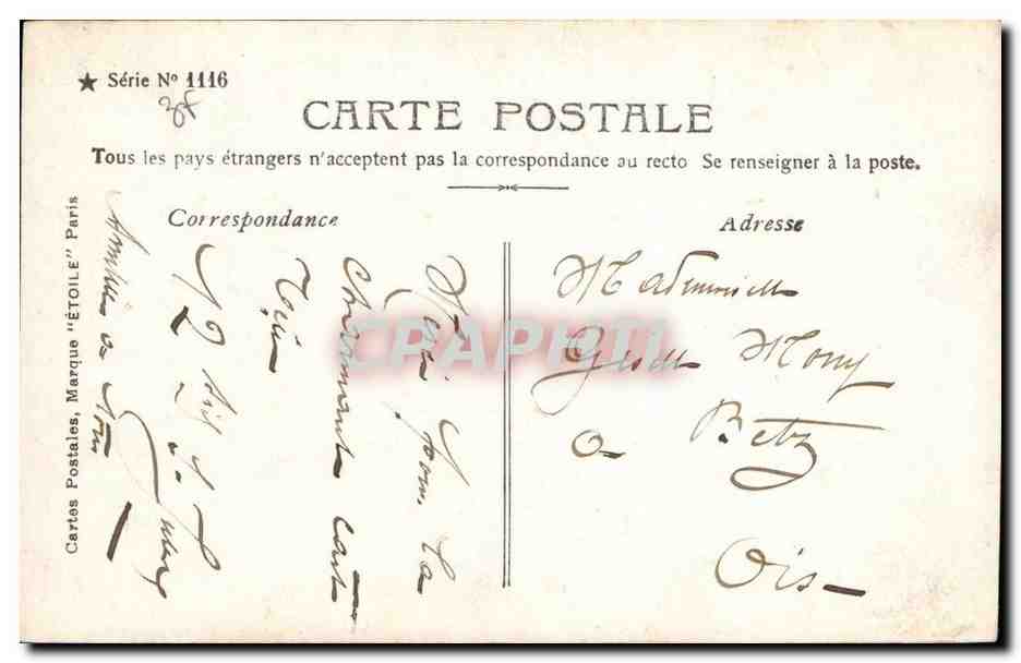 CPA fantaisie Enfant Fleurs — Verso