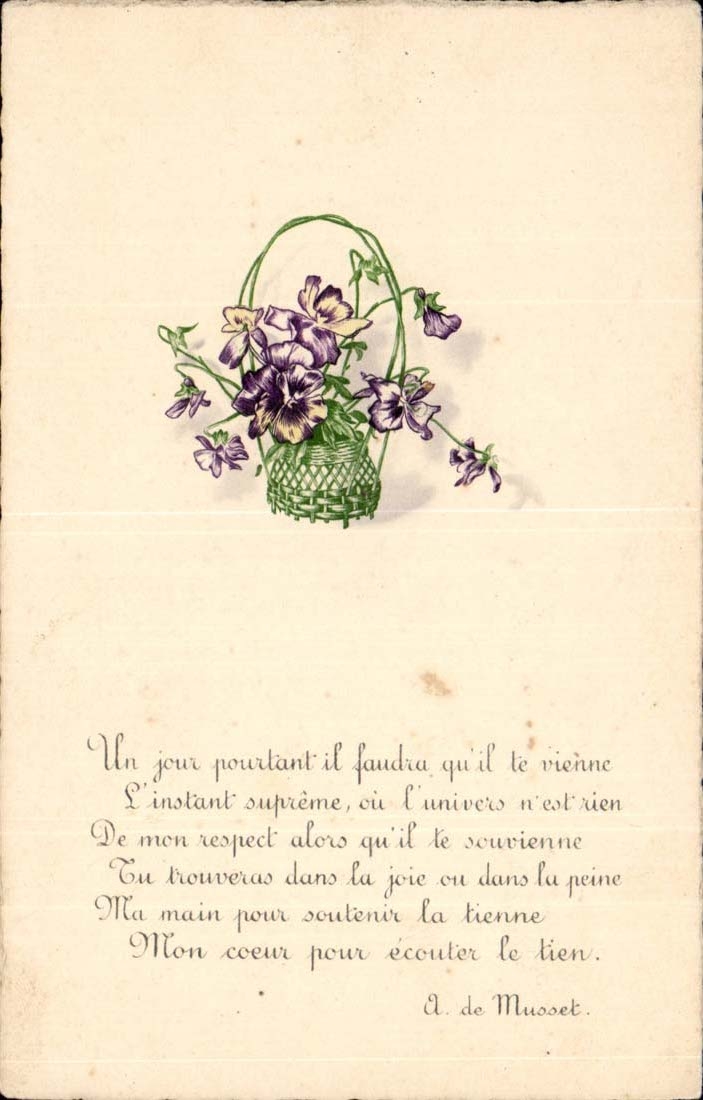 CPA fantaisie Un jour pourtant i faudra qu'il te vienne Alfred de Musset