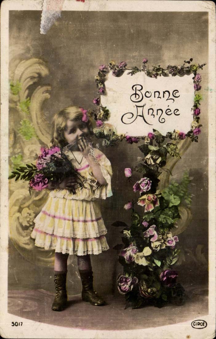 Girl with bouquet — Happy New Year — CIRCÉ n°5017