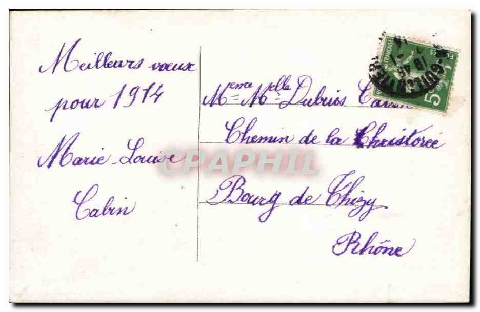 CPA fantaisie Bonne annee — Verso