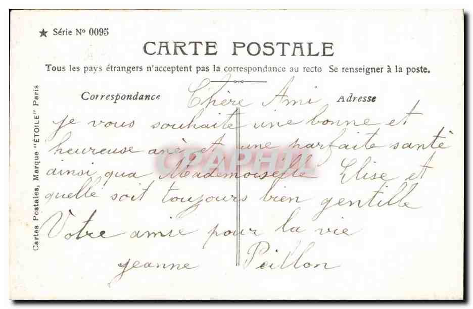 CPA fantaisie Bonne annee Femme — Rückseite