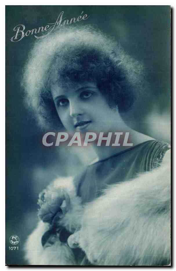 CPA FAntaisie Bonne annee Femme