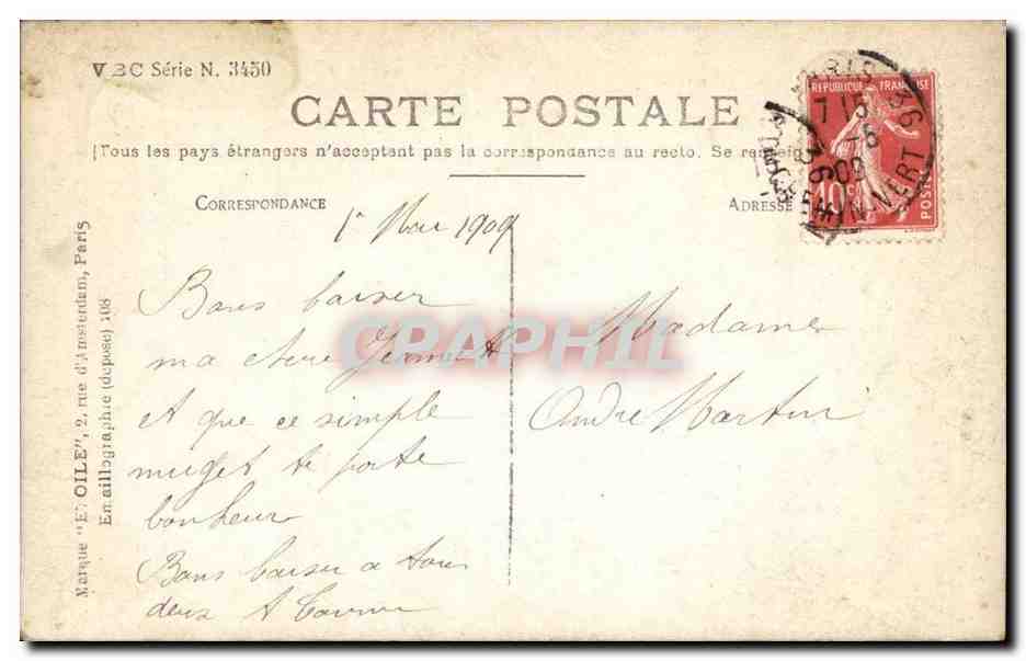 CPA FAntaisie J'apporte le bonheur Enfant — Verso