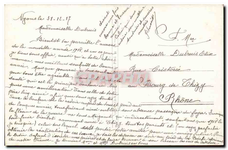 CPA FAntaisie Bonne annee Fleurs — Verso