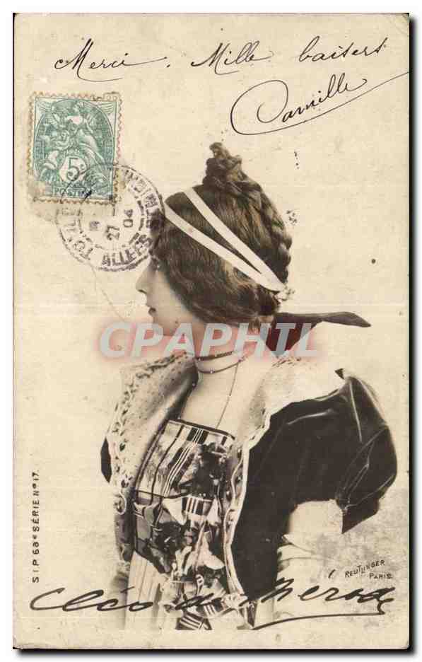 Cléo de Mérode — Profilporträt — Reutlinger Paris, Serie SIP 68