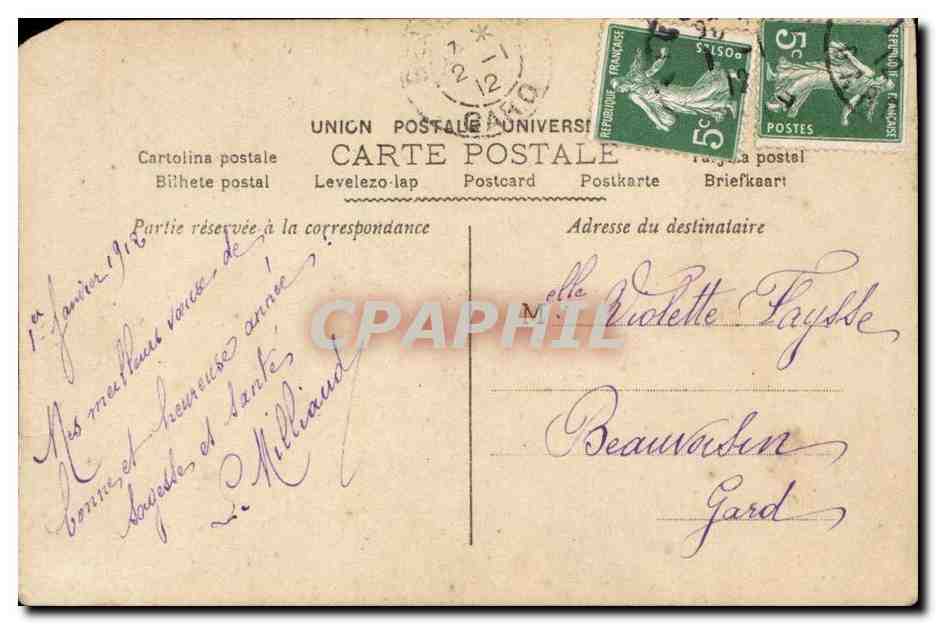 CPA FAntaisie Heureuse annee Enfants — Rückseite