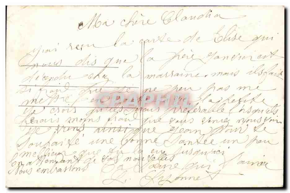 CPA FAntaisie Bonne annee Femme — Rückseite