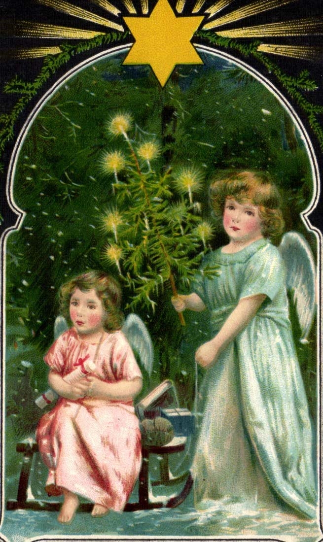 CPA FAntaisie Joyeux Noel Ange Angel