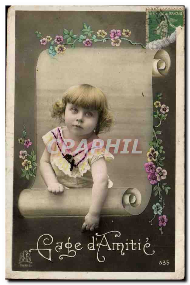CPA FAntaisie Enfant Gage d'amitie Enfant