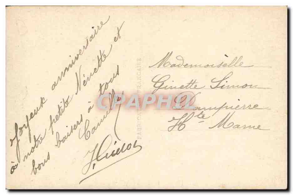 Giovane donna in abito rosa — compleanno — DIX PARIS 1919 — Verso