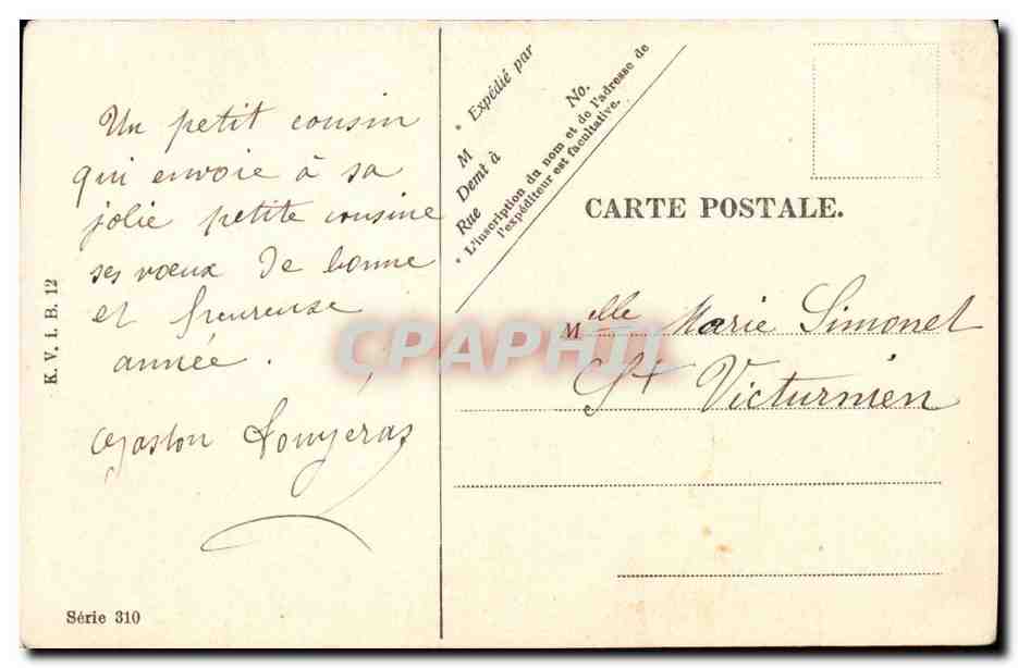 CPA Fantaisie Heureux Noel Bonne annee — Rückseite