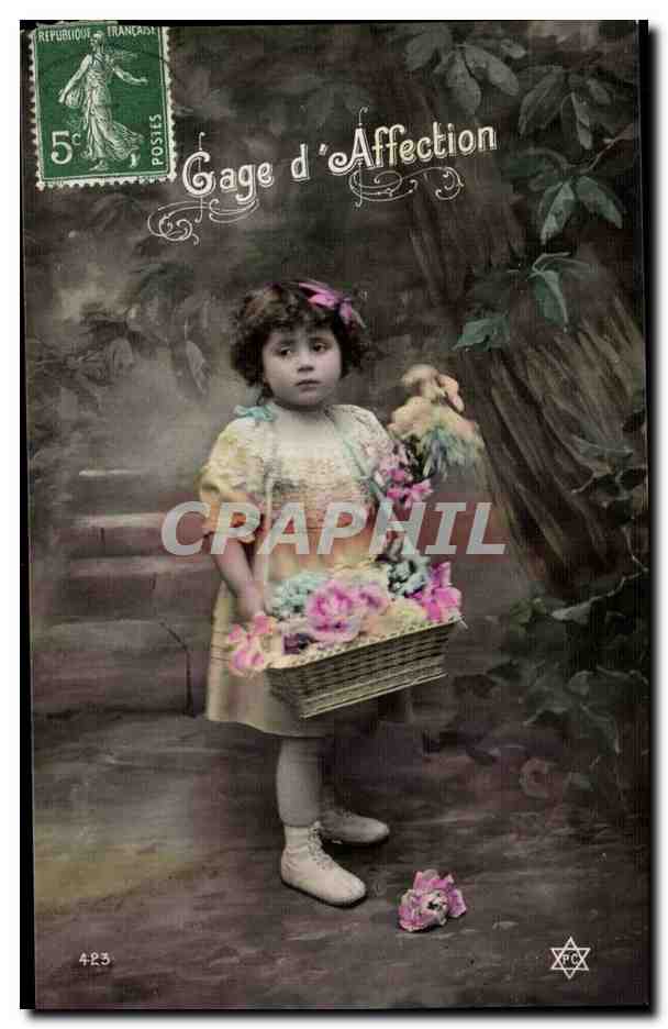 CPA Fantaisie Enfant Gage d'affection