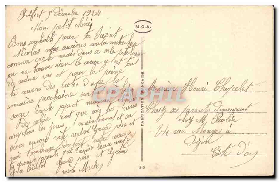 CPA Fantaisie Bonne fete Nicolas Bateau — Rückseite