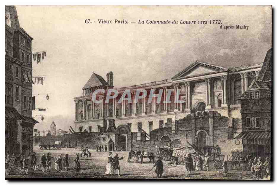 CPA Histoire Vieux Paris La colonnade du Loivre vers 1772