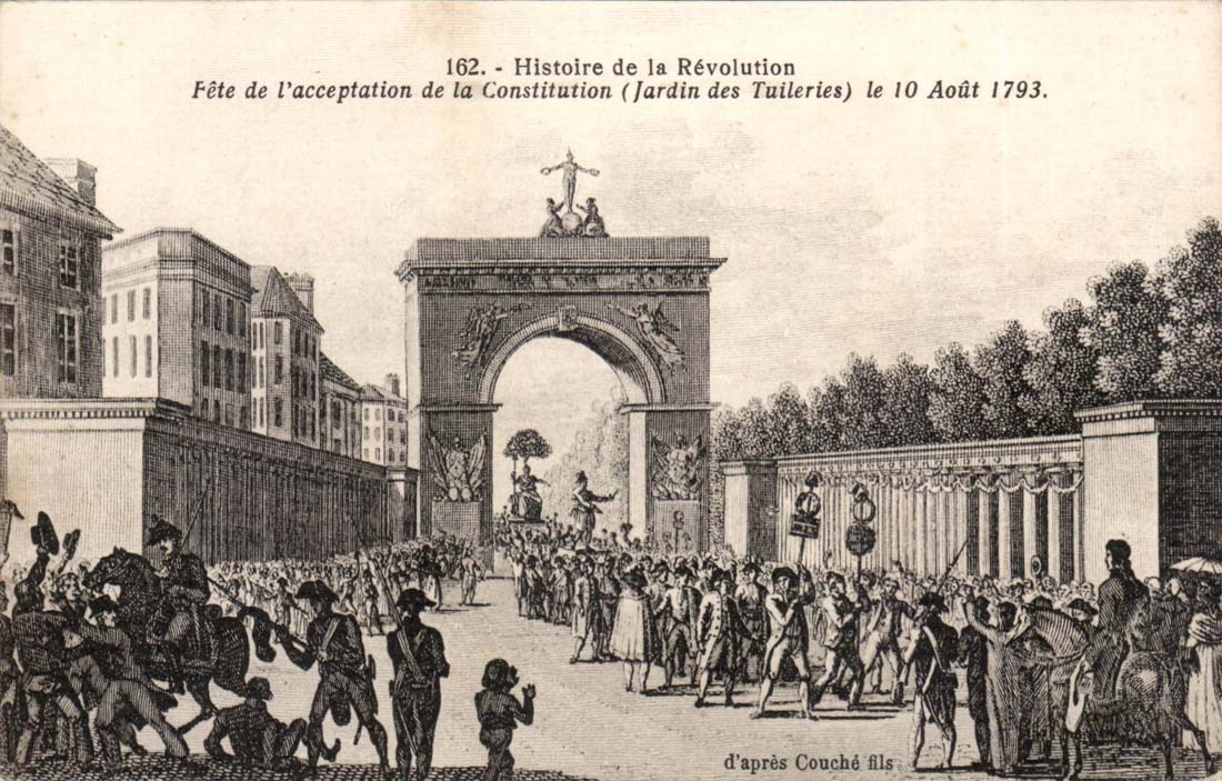 CPA Histoire Fete de l'acceptation de la Constitution (jardin des Tuileries) le 10 aout 1793