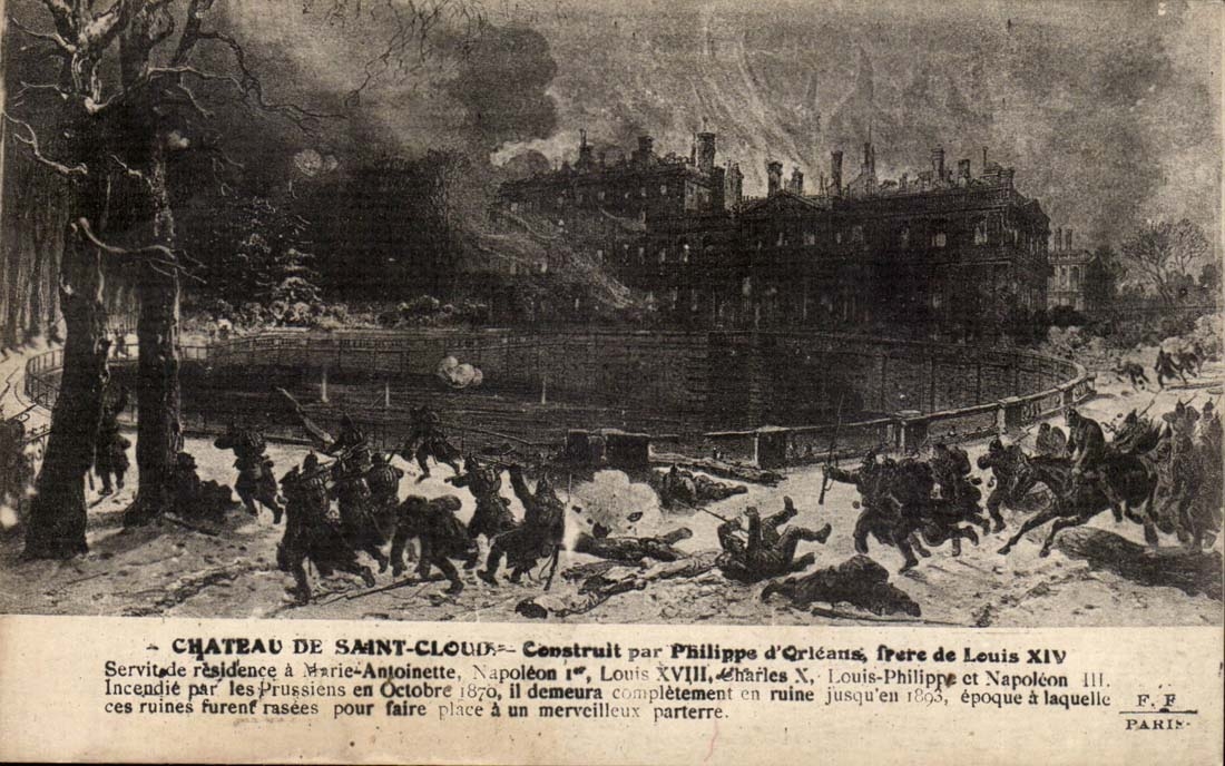 Château de Saint-Cloud — Incendie par les Prussiens en octobre 1870 — F.F. Paris