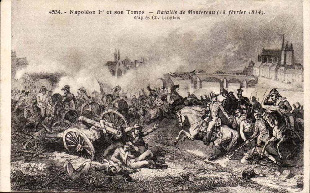 Bataille de Montereau — 18 février 1814 — d'après Ch. Langlois — Série 4534, Napoléon Ier et son Temps