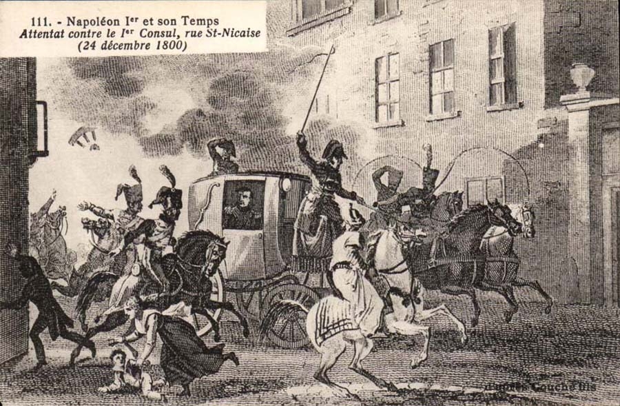 CPA Histoire Napoleon et son temps Attentat contre le 1er consu rue St Nicaise 1800