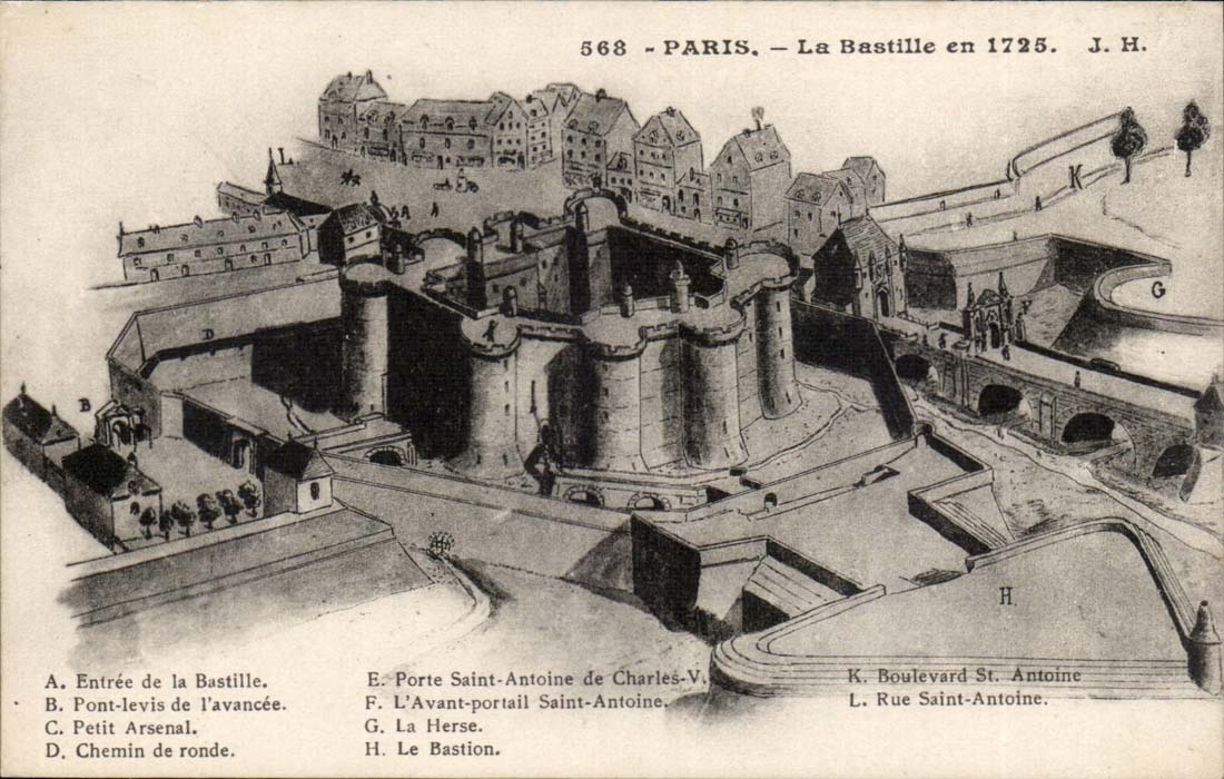 CPA Histoire Paris La Bastille en 1725