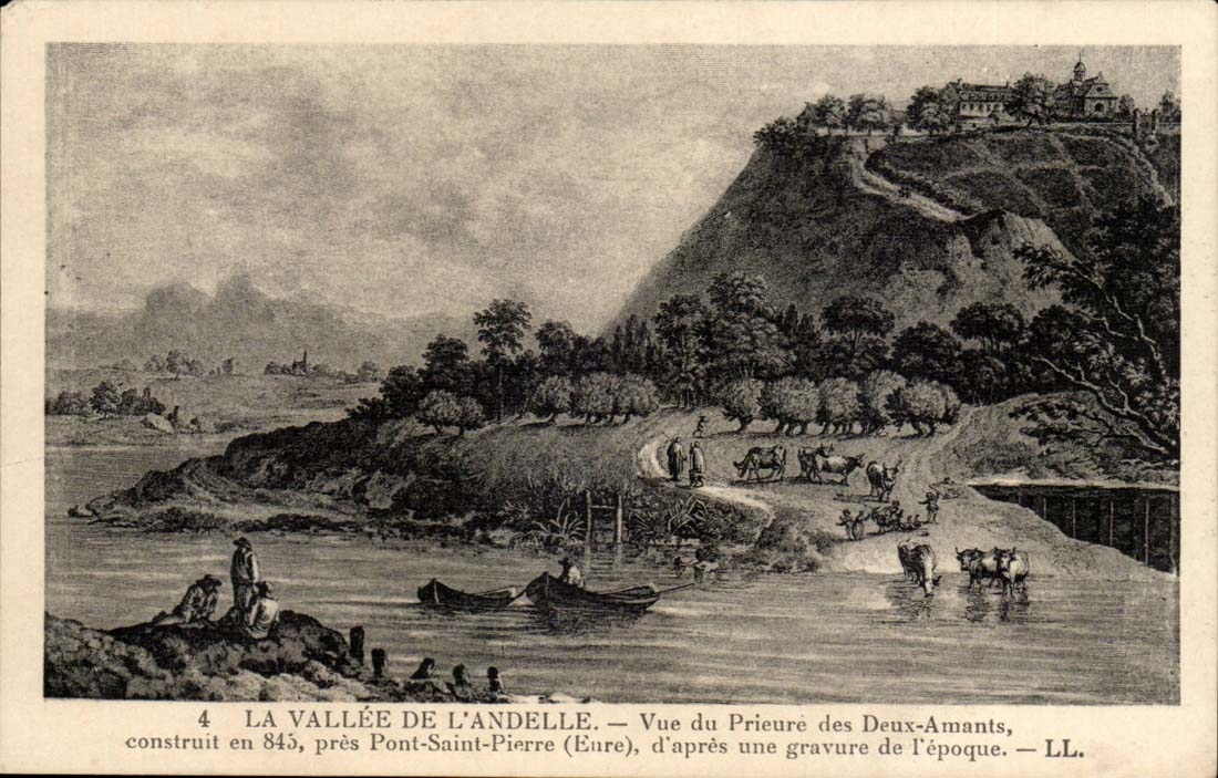 CPA Histoire La vallee de l'Andelle Vue du Prieure des deux amants construit en 845 pres Pont saint Pierre 