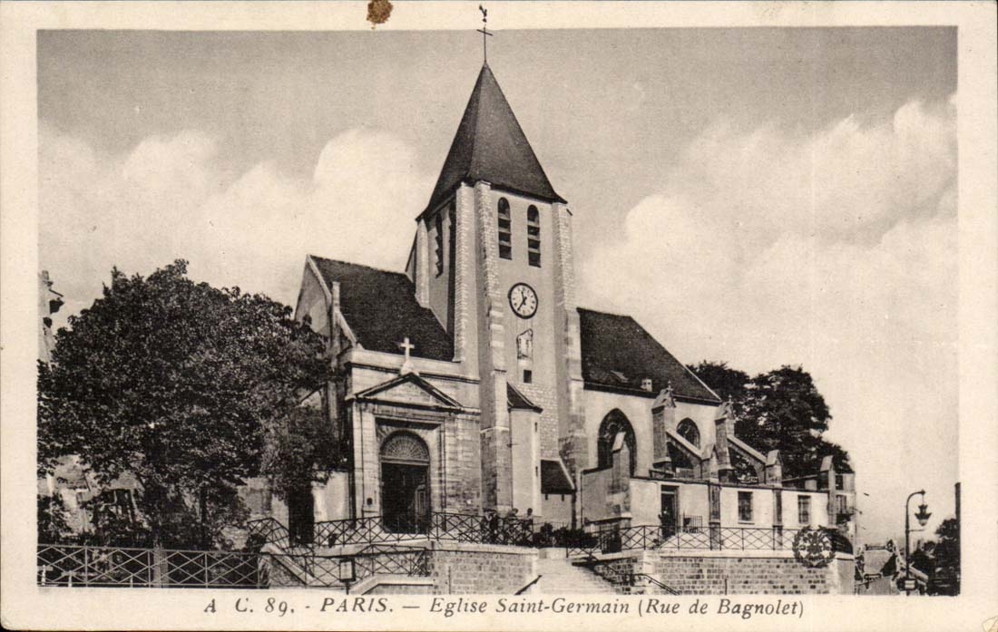 Paris CPA Eglise Saint Germain (rue de Bagnolet) 20eme