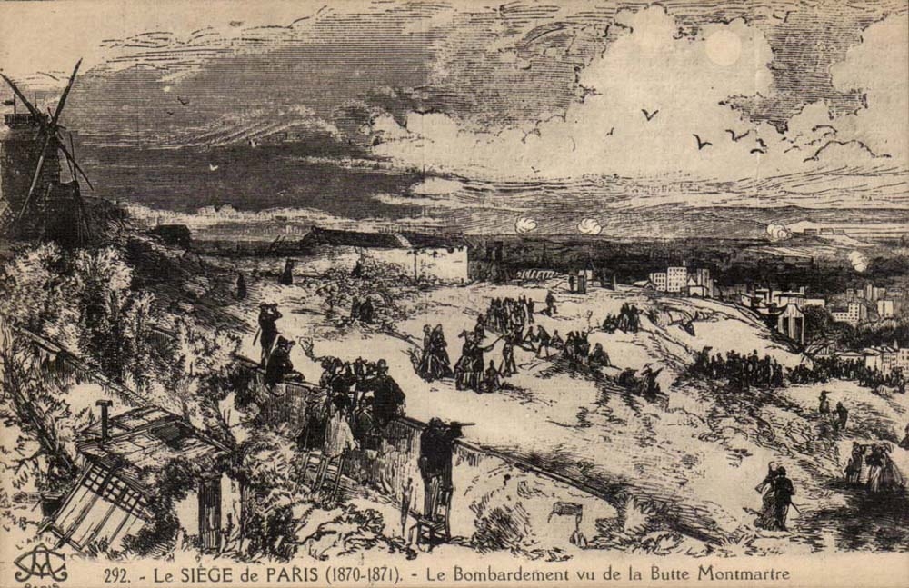 CPA Histoire Le siege de Paris 1870 1871 Le bombardement vu de la butte Montmartre